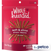 WholeHearted Grain Free Soft and Chewy Beef Recipe Dog Stick Treats