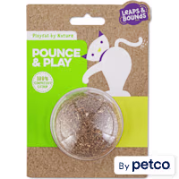 Leaps & Bounds Playful by Nature Pounce & Play Catnip Cat Ball Toy