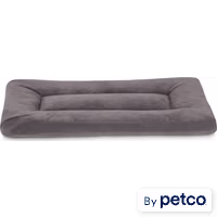EveryYay Essentials Happy Place Dark Grey Velvet Dog Crate Mat and Pet Bed