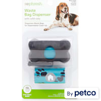 So Phresh Black Bone Dog Waste Bag Dispenser with Pawprint Refill Rolls