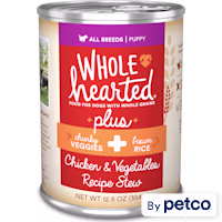 WholeHearted Plus Chicken, Vegetables & Brown Rice Recipe Stew with Whole Grains Wet Puppy Food