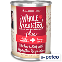 WholeHearted Plus Chicken & Beef, Vegetables & Brown Rice Recipe Stew with Whole Grains Wet Dog Food