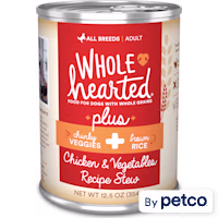 WholeHearted Plus Chicken, Vegetables & Brown Rice Recipe Stew with Whole Grains Wet Dog Food