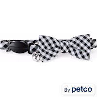 YOULY Black Gingham Bow Tie Kitten & Cat Collar