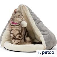 EveryYay Snooze Fest Grey Play Cave Cat Bed With Toy