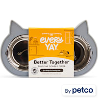 EveryYay Better Together Cat Face Double Diner for Cats