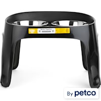 EveryYay Essentials Better Together Black Elevated Double Diner Dog Feeder