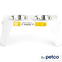 EveryYay Essentials Better Together White Elevated Double Diner Dog Feeder