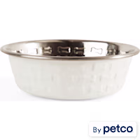 EveryYay Textured Stainless Steel Bone Dog Bowl
