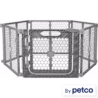 EveryYay In The Zone Convertible Plastic Walk Through Pet Gate & Play Pen