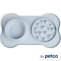 EveryYay Blue Slow Feeder Double Diner Dog Bowl