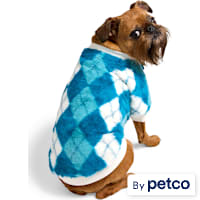 YOULY Fuzzy Plaid Dog Crewneck