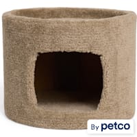 EveryYay Carpeted Hideout Round Cat Condo with Hideaway