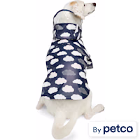 YOULY Navy Cloud Print Pet Raincoat
