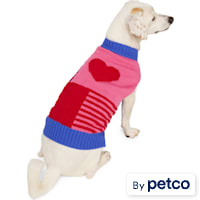 YOULY Pink Heart Textured Pet Sweater