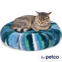 EveryYay Round Bolster Striped Cat Bed