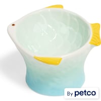 EveryYay Fish Ceramic Pedestal Cat Bowl