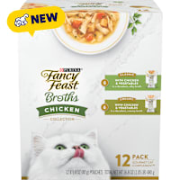 Purina Fancy Feast Chicken Broth Complement Lickable Grain Free Wet Cat Food Variety Pack