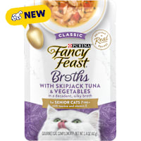 Purina Fancy Feast Broth Topper Classic with Skipjack Tuna & Vegetables Lickable Senior Wet Cat Food