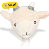 Petco Goat Head Plush with Nylon Horns Dog Toy