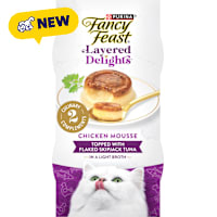 Purina Fancy Feast Layered Delights Chicken Mousse Topped With Flaked Skipjack Tuna Gourmet Cat Treats