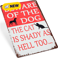 Petco Beware of Shady Dog & Cat Metal Decorative Wall Sign