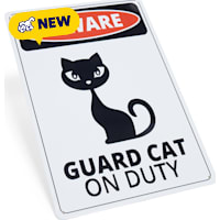 Petco Novelty Beware Guard Cat Metal Decorative Wall Sign