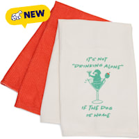 Petco "Not Drinking Alone" Kitchen Towel Set