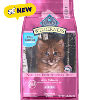 Blue Buffalo Wilderness High-Protein & Grain-Free Natural Ingredients with DHA, Salmon Recipe Dry Food for Kittens