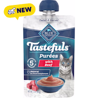 Blue Buffalo Tastefuls Purees Natural Complement with Just 5 Ingredients, Beef Adult Cat Food
