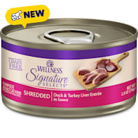Wellness CORE Grain Free Duck & Turkey Liver Signature Selects Shredded Adult Wet Cat Food