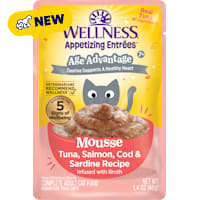 Wellness Appetizing Entrees Tuna, Salmon, Cod & Sardine Recipe Age Advantage Mousse Wet Cat Food