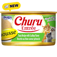 Inaba Churu Tuna Recipe with Scallop Flavor Entree Mousse Can Cat Food