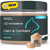 VetriScience Composure Calm & Confident Chicken Cheese Flavored Powder Calming & Anxiety Supplement for Cats