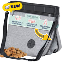 Katziela Hands Free Quick Access Anti Spill Expandable with Adjustable Shoulder Strap & Belt Clip Dog Treat