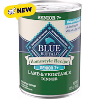 Blue Buffalo Homestyle for Senior 7+ Dogs, Lamb Recipe Senior 7+ Lamb & Vegetable Dinner Wet Dog Food