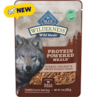 Blue Buffalo Wilderness Wild Meals Protein Powered Meals, Turkey, Chicken & Sweet Potato Feast Adult Wet Dog Food