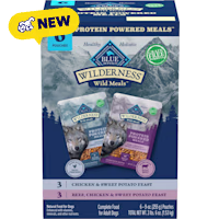 Blue Buffalo Wilderness Protein Powered Meals, Chicken, Beef, Adult Wet Dog Food Variety Pack