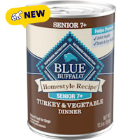 Blue Buffalo Homestyle Recipe for Senior 7+ Dogs, Turkey Recipe Senior 7+ Turkey & Vegetable Dinner Wet Dog Food