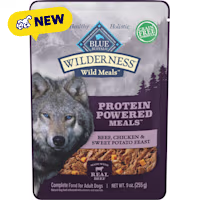 Blue Buffalo Wilderness Wild Meals Protein Powered Meals, Beef, Chicken & Sweet Potato Feast, Adult Wet Dog Food