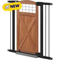 UniPaws 39" H Barn Door Dog Gate with Bottom Kick Plate