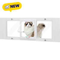 UniPaws Acrylic Cat Door for Horizontal Sash Windows
