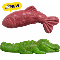 Outward Hound Gator (Chicken) & Fish (Salmon) Pupstages Dogwood Calming Chew Dog Toys