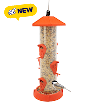 North States Village Collection Fiesta Red 2-In-1 Hinged-Port Birdfeeder