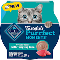 Blue Buffalo Tastefuls Purrfect Moments Creamy Puree Tempting Tuna Snack for Adult Cats