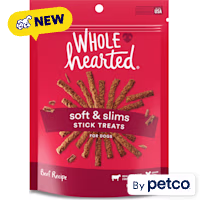 WholeHearted Grain Free Soft and Chewy Beef Recipe Dog Treat Sticks