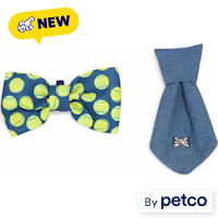 YOULY Tennis Ball Tie & Bowtie Set for Dogs
