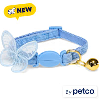 YOULY The Happy-Go-Lucky Blue Butterfly-Embellished Breakaway Cat Collar