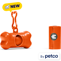 YOULY Orange Waste Bag Dispenser & 2 Roll Set for Dogs