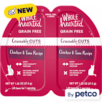 WholeHearted Grain-Free Chicken & Tuna Recipe in Gravy Craveable Cuts Cat Food Split Cups